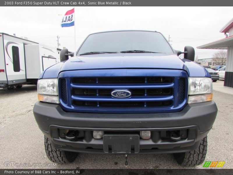 Sonic Blue Metallic / Black 2003 Ford F350 Super Duty XLT Crew Cab 4x4