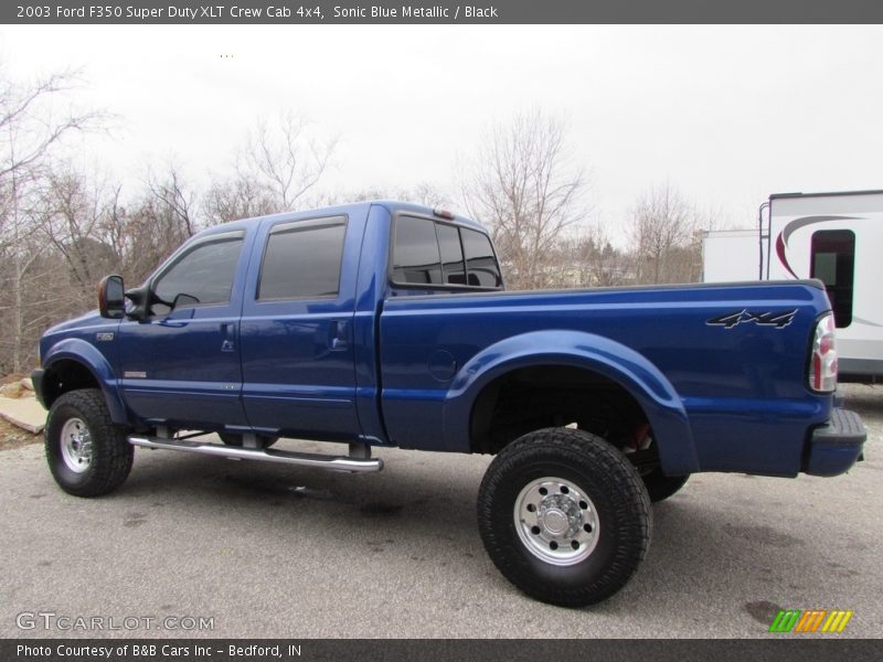 Sonic Blue Metallic / Black 2003 Ford F350 Super Duty XLT Crew Cab 4x4
