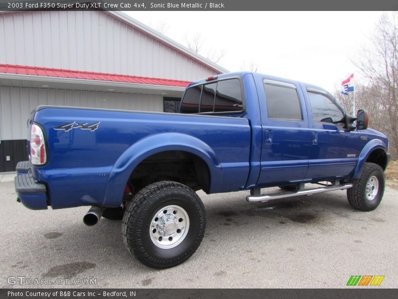 Sonic Blue Metallic / Black 2003 Ford F350 Super Duty XLT Crew Cab 4x4