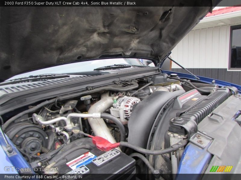 Sonic Blue Metallic / Black 2003 Ford F350 Super Duty XLT Crew Cab 4x4