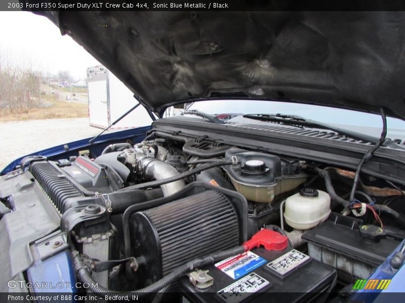 Sonic Blue Metallic / Black 2003 Ford F350 Super Duty XLT Crew Cab 4x4