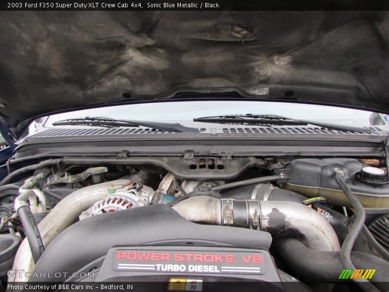 Sonic Blue Metallic / Black 2003 Ford F350 Super Duty XLT Crew Cab 4x4