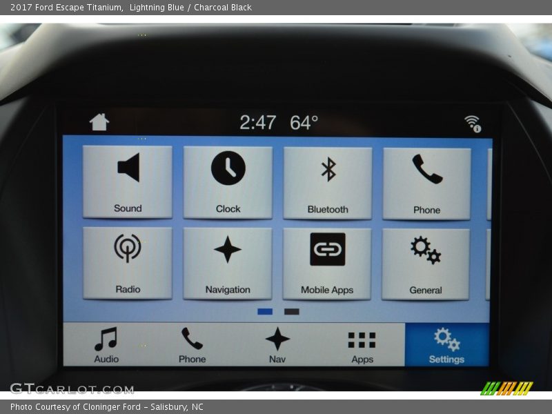 Lightning Blue / Charcoal Black 2017 Ford Escape Titanium