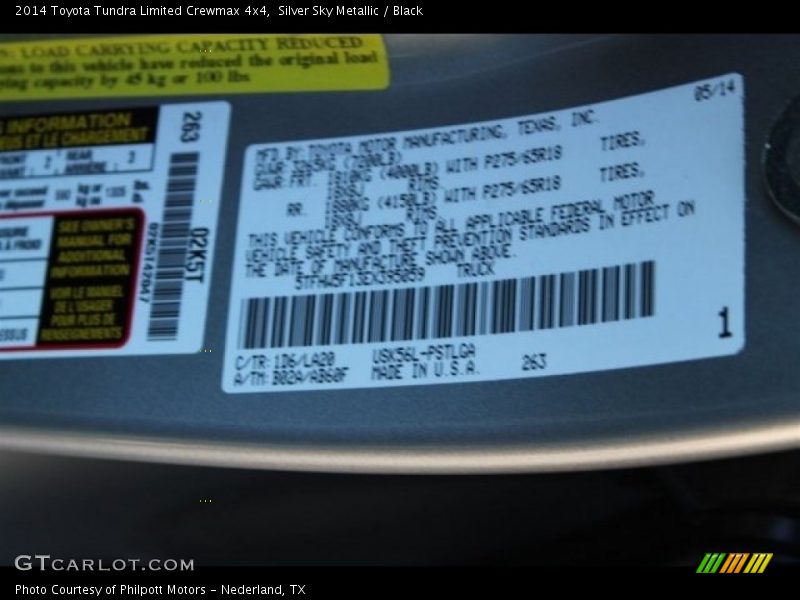 Silver Sky Metallic / Black 2014 Toyota Tundra Limited Crewmax 4x4