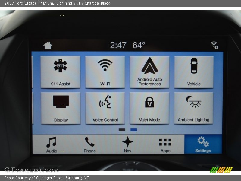 Lightning Blue / Charcoal Black 2017 Ford Escape Titanium