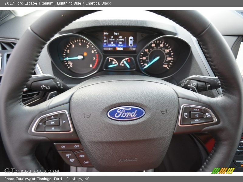 Lightning Blue / Charcoal Black 2017 Ford Escape Titanium