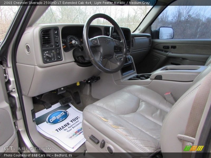Light Pewter Metallic / Medium Gray 2003 Chevrolet Silverado 2500HD LT Extended Cab 4x4