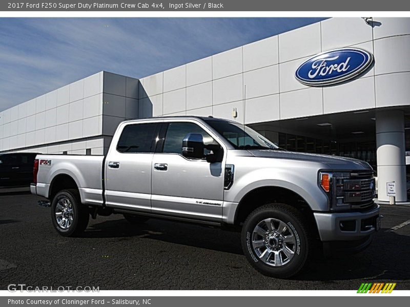 Ingot Silver / Black 2017 Ford F250 Super Duty Platinum Crew Cab 4x4