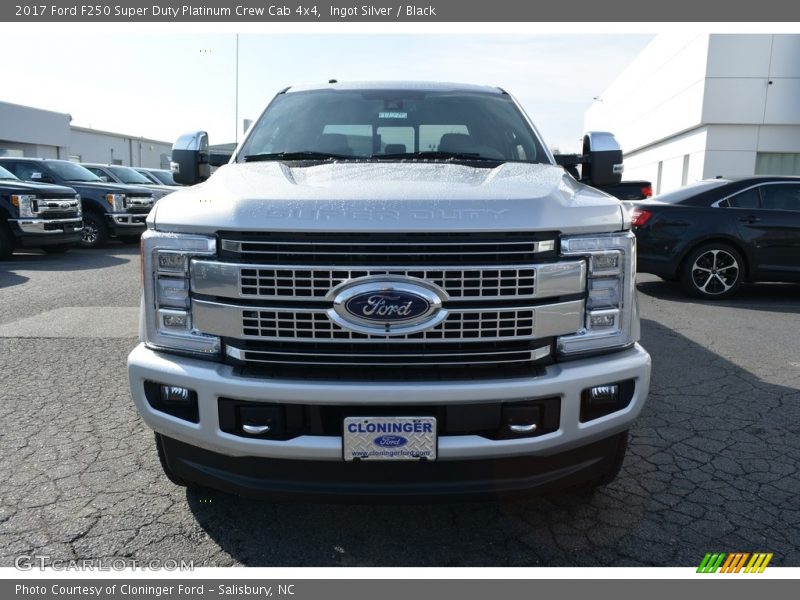 Ingot Silver / Black 2017 Ford F250 Super Duty Platinum Crew Cab 4x4