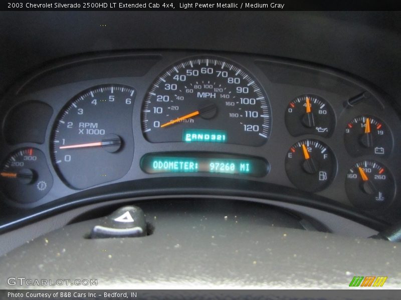 Light Pewter Metallic / Medium Gray 2003 Chevrolet Silverado 2500HD LT Extended Cab 4x4