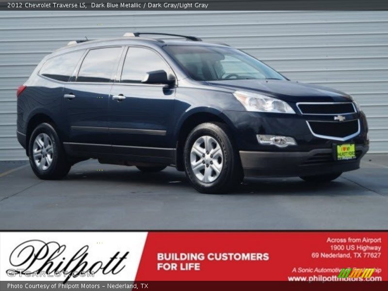 Dark Blue Metallic / Dark Gray/Light Gray 2012 Chevrolet Traverse LS