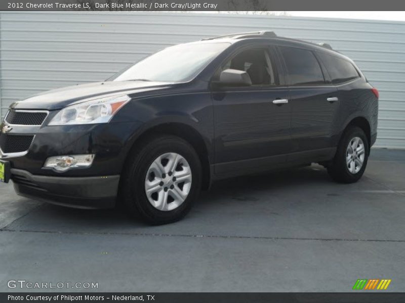 Dark Blue Metallic / Dark Gray/Light Gray 2012 Chevrolet Traverse LS