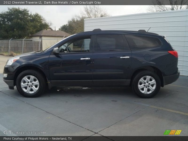 Dark Blue Metallic / Dark Gray/Light Gray 2012 Chevrolet Traverse LS