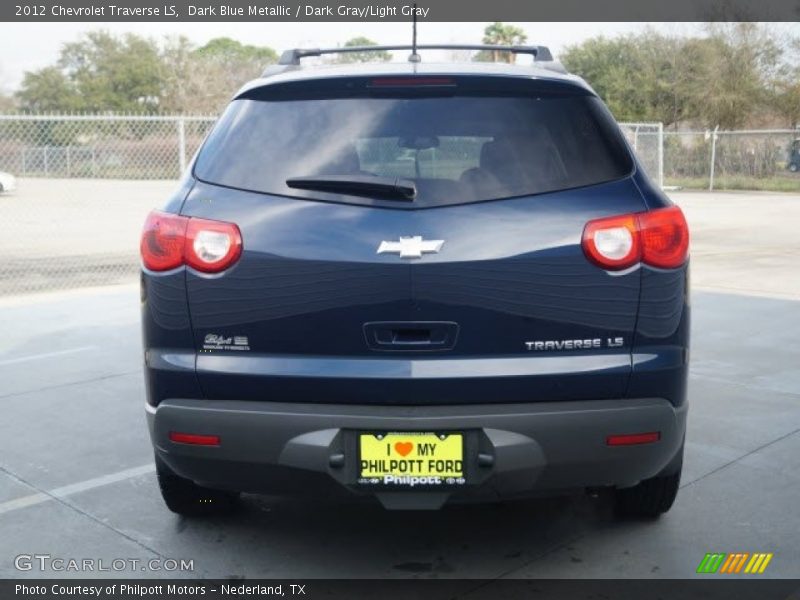 Dark Blue Metallic / Dark Gray/Light Gray 2012 Chevrolet Traverse LS