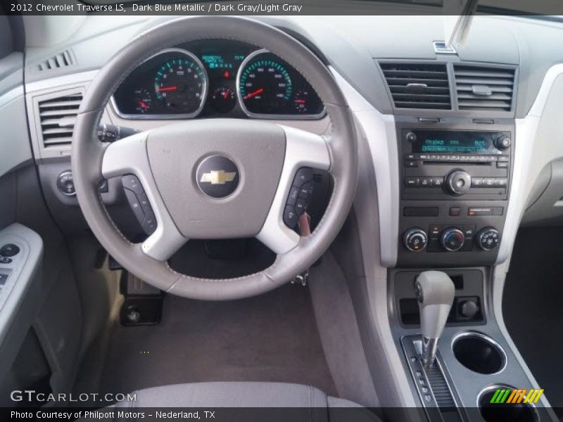 Dark Blue Metallic / Dark Gray/Light Gray 2012 Chevrolet Traverse LS