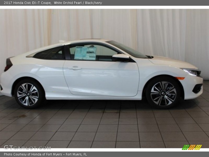 White Orchid Pearl / Black/Ivory 2017 Honda Civic EX-T Coupe