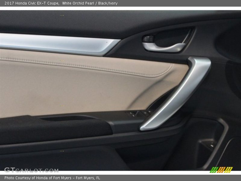 White Orchid Pearl / Black/Ivory 2017 Honda Civic EX-T Coupe