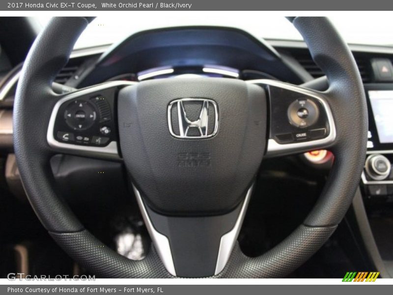 White Orchid Pearl / Black/Ivory 2017 Honda Civic EX-T Coupe
