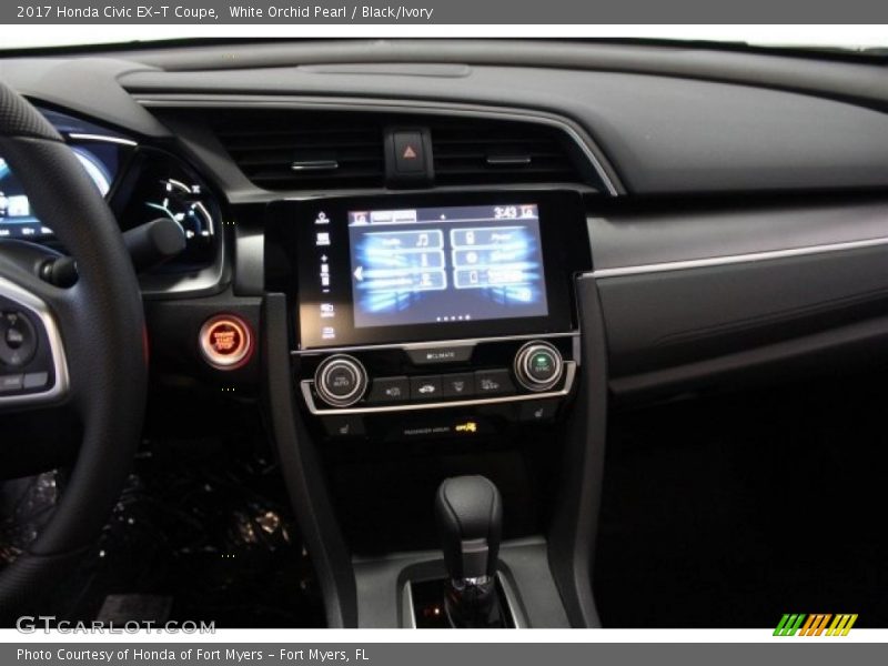 White Orchid Pearl / Black/Ivory 2017 Honda Civic EX-T Coupe