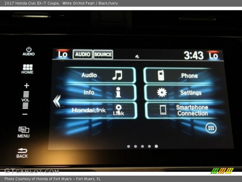 White Orchid Pearl / Black/Ivory 2017 Honda Civic EX-T Coupe