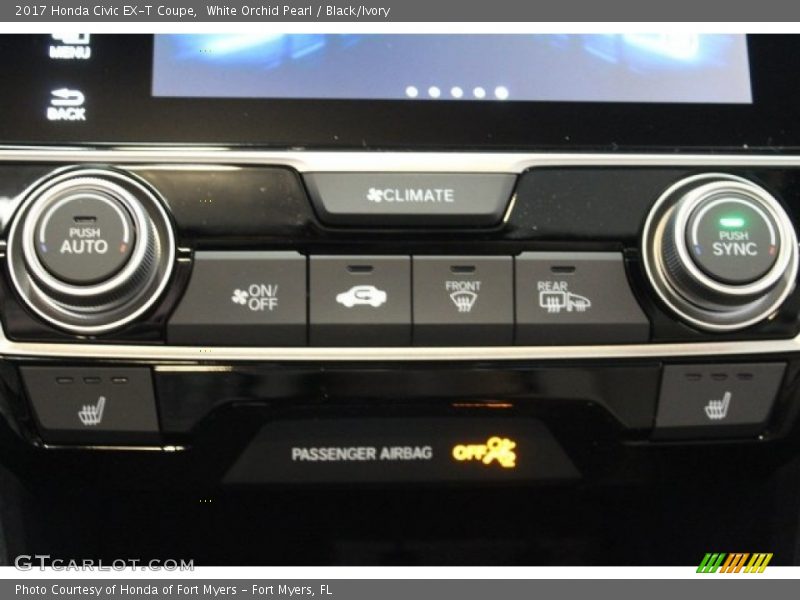 White Orchid Pearl / Black/Ivory 2017 Honda Civic EX-T Coupe