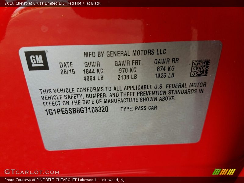 Red Hot / Jet Black 2016 Chevrolet Cruze Limited LT