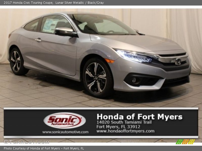 Lunar Silver Metallic / Black/Gray 2017 Honda Civic Touring Coupe