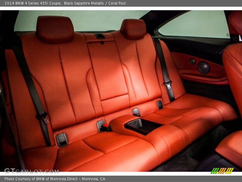 Black Sapphire Metallic / Coral Red 2014 BMW 4 Series 435i Coupe