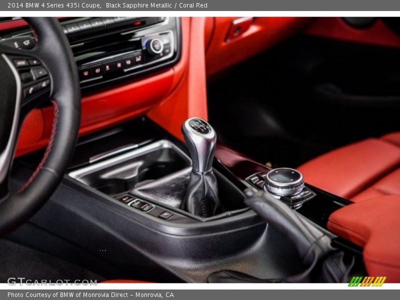 Black Sapphire Metallic / Coral Red 2014 BMW 4 Series 435i Coupe
