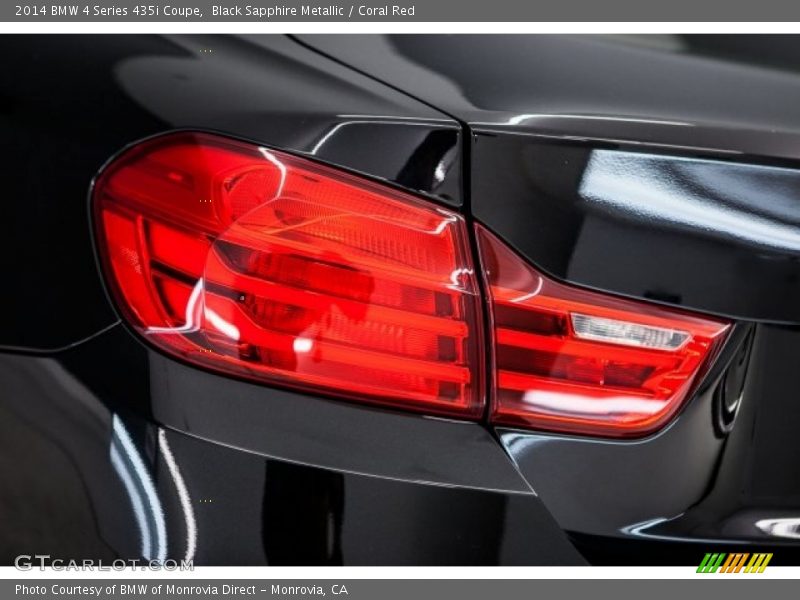 Black Sapphire Metallic / Coral Red 2014 BMW 4 Series 435i Coupe