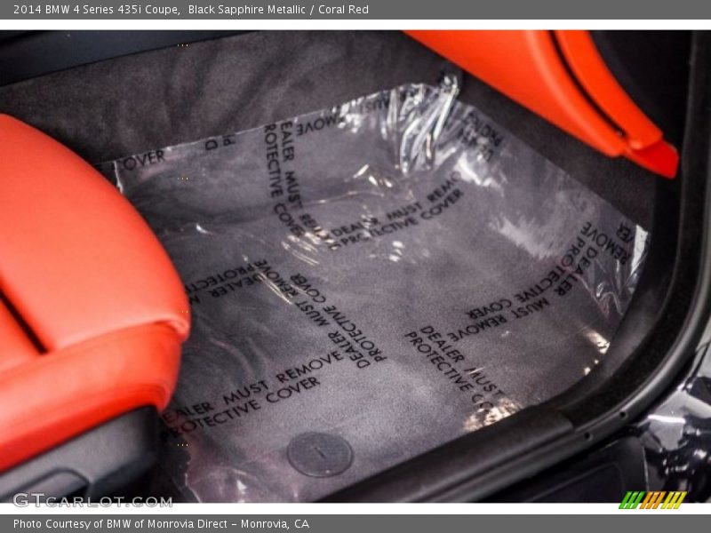 Black Sapphire Metallic / Coral Red 2014 BMW 4 Series 435i Coupe