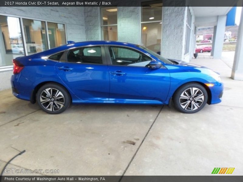 Aegean Blue Metallic / Black 2017 Honda Civic EX-T Sedan