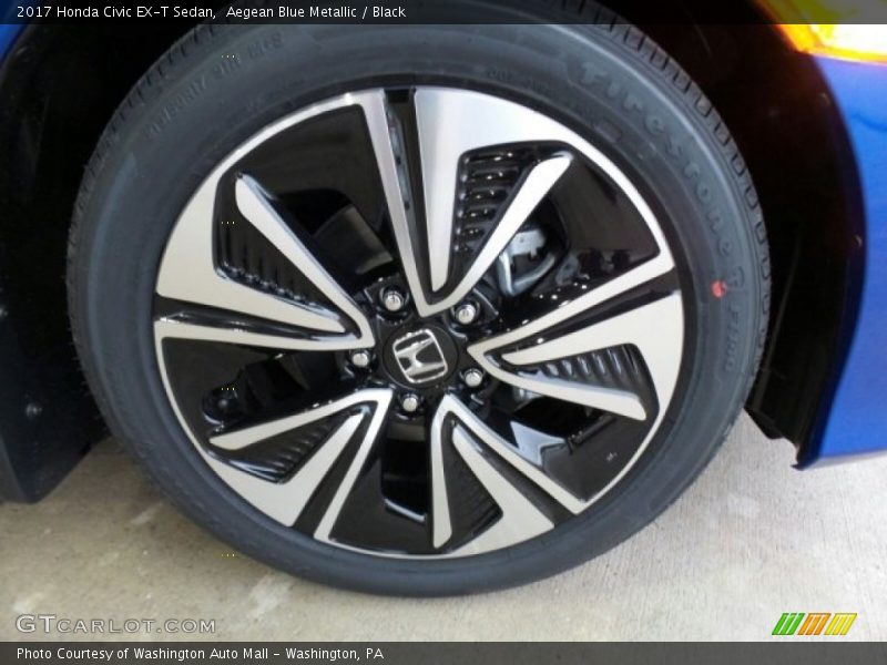 Aegean Blue Metallic / Black 2017 Honda Civic EX-T Sedan