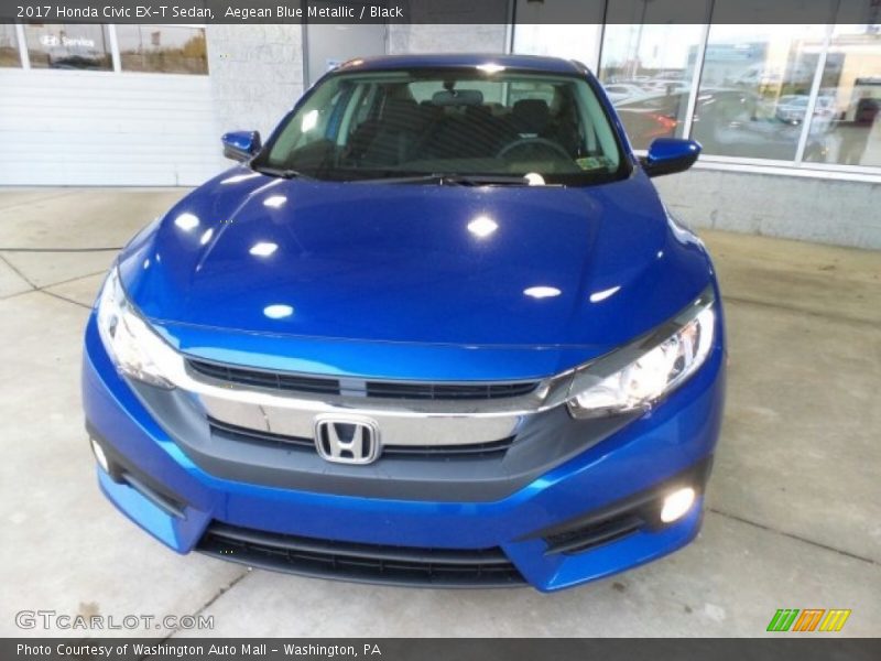 Aegean Blue Metallic / Black 2017 Honda Civic EX-T Sedan