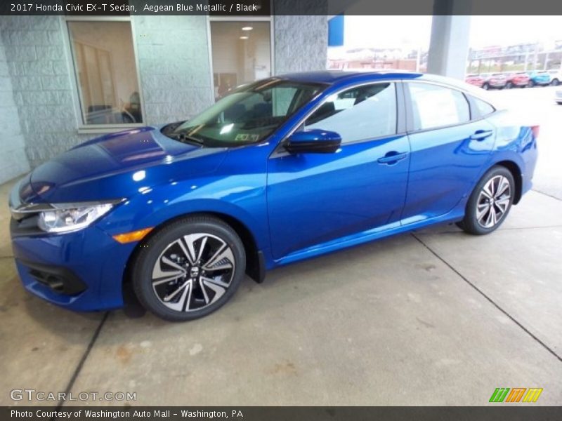 Aegean Blue Metallic / Black 2017 Honda Civic EX-T Sedan