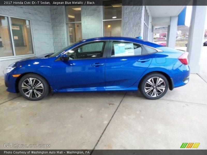 Aegean Blue Metallic / Black 2017 Honda Civic EX-T Sedan