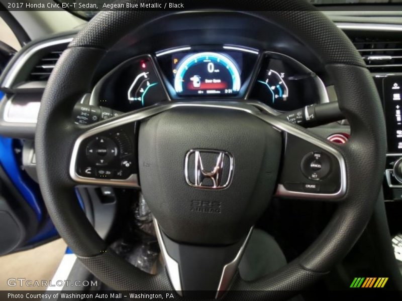Aegean Blue Metallic / Black 2017 Honda Civic EX-T Sedan