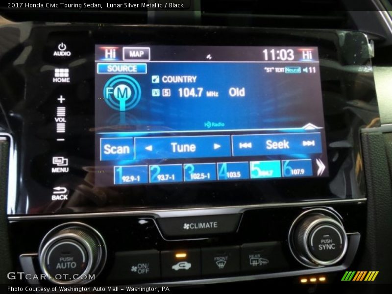 Lunar Silver Metallic / Black 2017 Honda Civic Touring Sedan