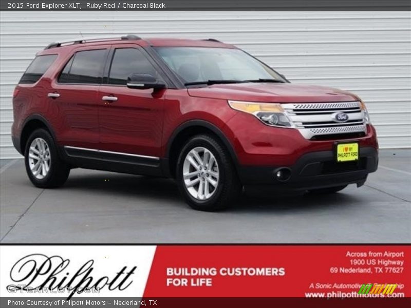 Ruby Red / Charcoal Black 2015 Ford Explorer XLT