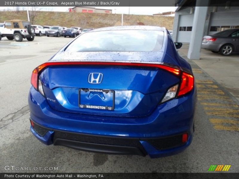Aegean Blue Metallic / Black/Gray 2017 Honda Civic LX-P Coupe