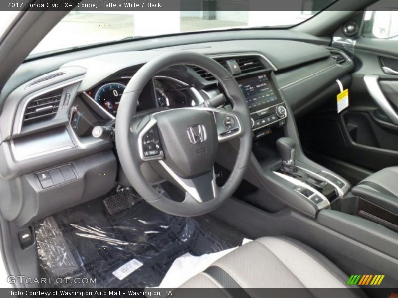 Taffeta White / Black 2017 Honda Civic EX-L Coupe
