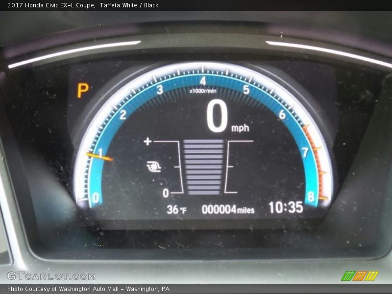 Taffeta White / Black 2017 Honda Civic EX-L Coupe