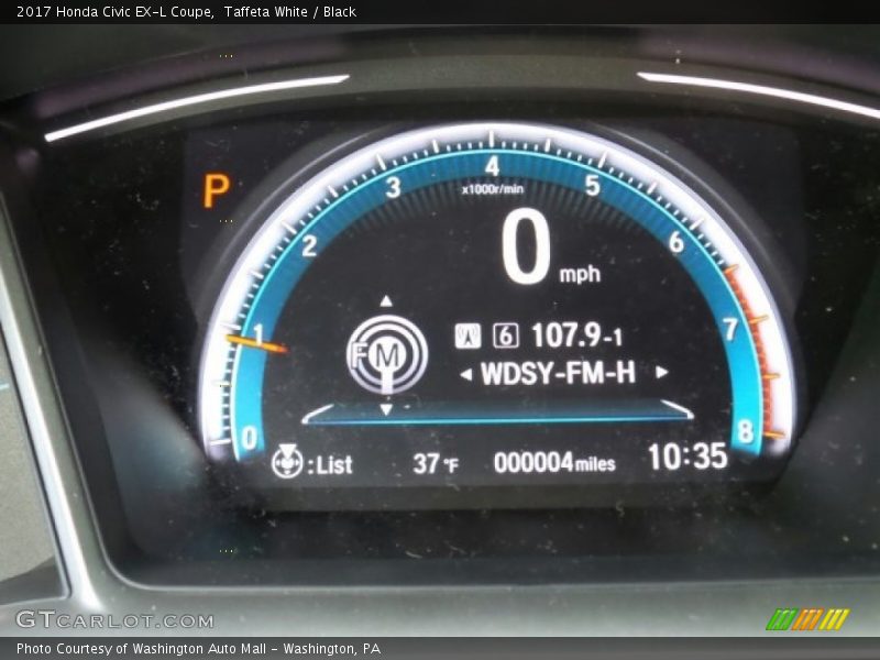 Taffeta White / Black 2017 Honda Civic EX-L Coupe