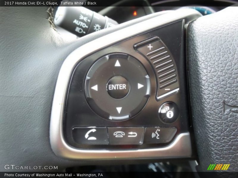 Taffeta White / Black 2017 Honda Civic EX-L Coupe