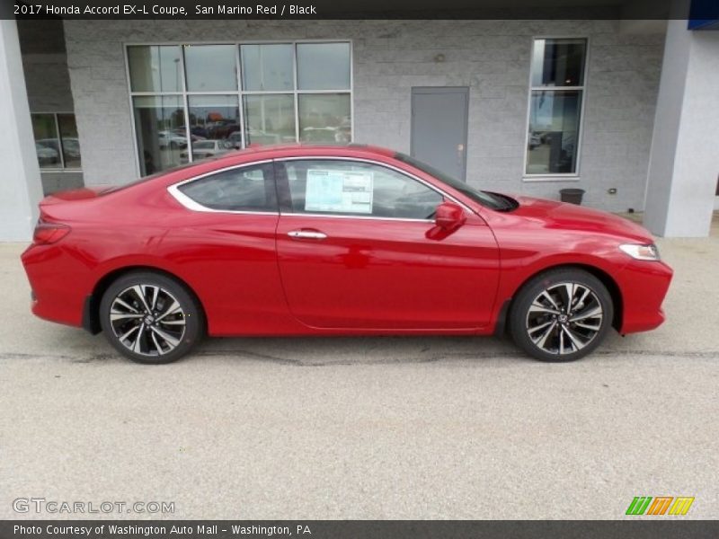 San Marino Red / Black 2017 Honda Accord EX-L Coupe