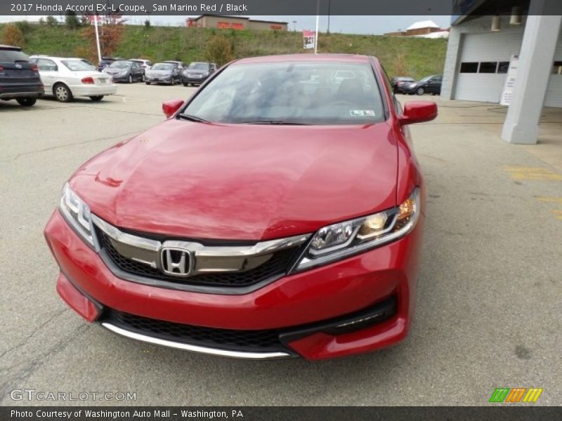 San Marino Red / Black 2017 Honda Accord EX-L Coupe