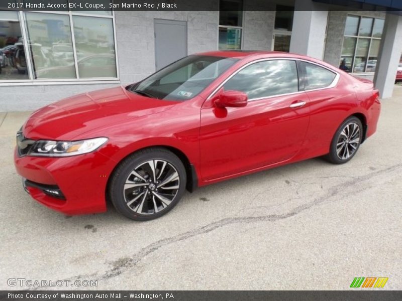 San Marino Red / Black 2017 Honda Accord EX-L Coupe
