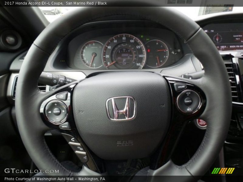 San Marino Red / Black 2017 Honda Accord EX-L Coupe