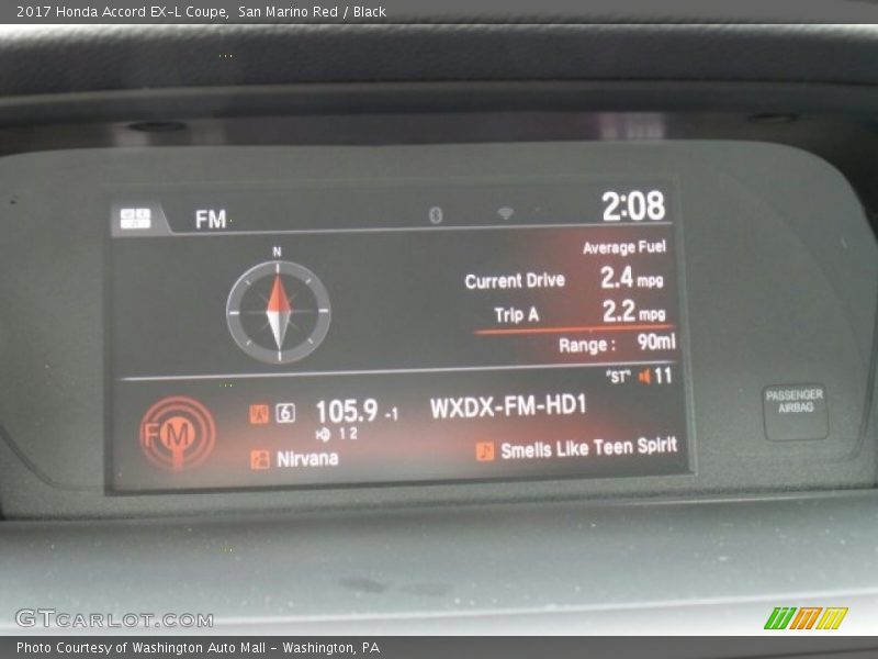 San Marino Red / Black 2017 Honda Accord EX-L Coupe