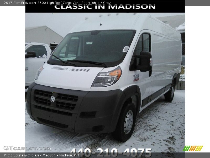 Bright White / Gray 2017 Ram ProMaster 3500 High Roof Cargo Van